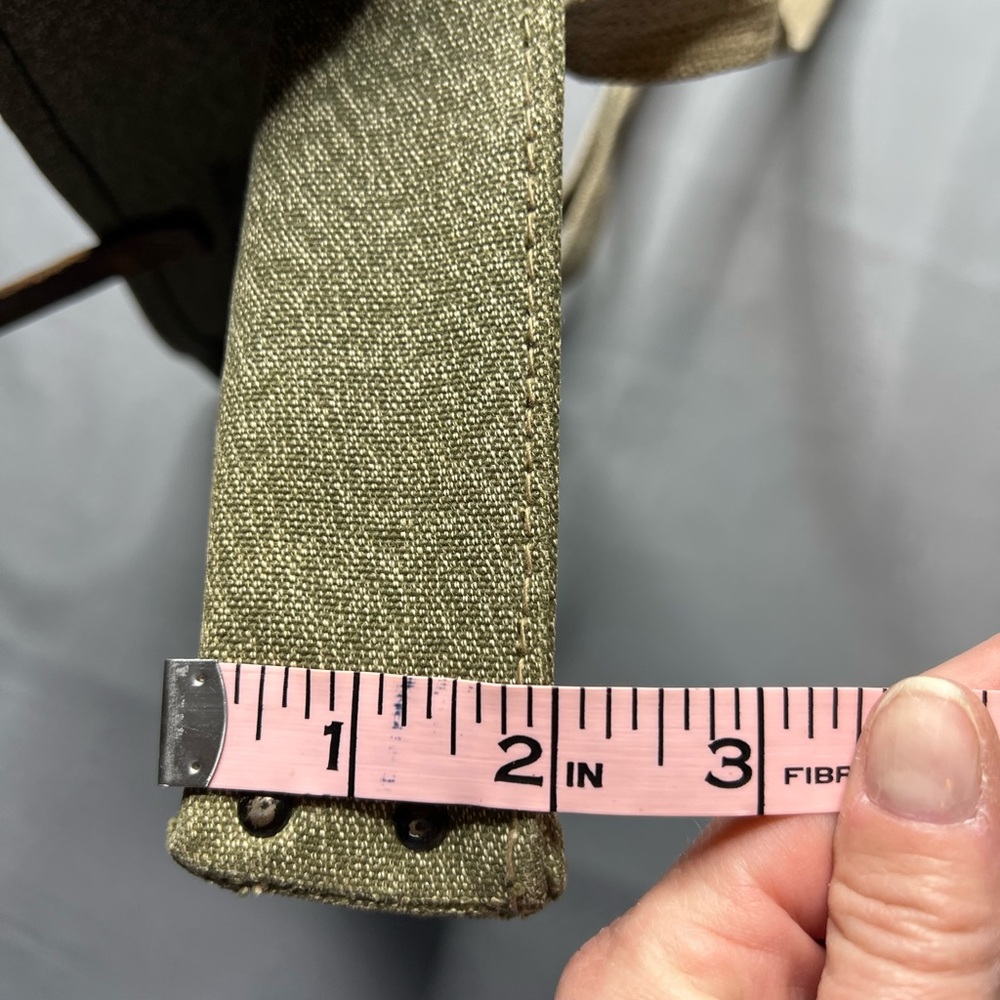 Vintage Swiss Army Canvas Pepper Salt Pack Military Green Bag Leather Detail - Picture 13 of 13